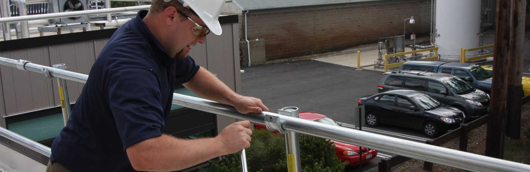 fall protection installation, safety rail installation