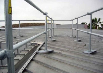 Railing for Standing Seam Metal Roofs