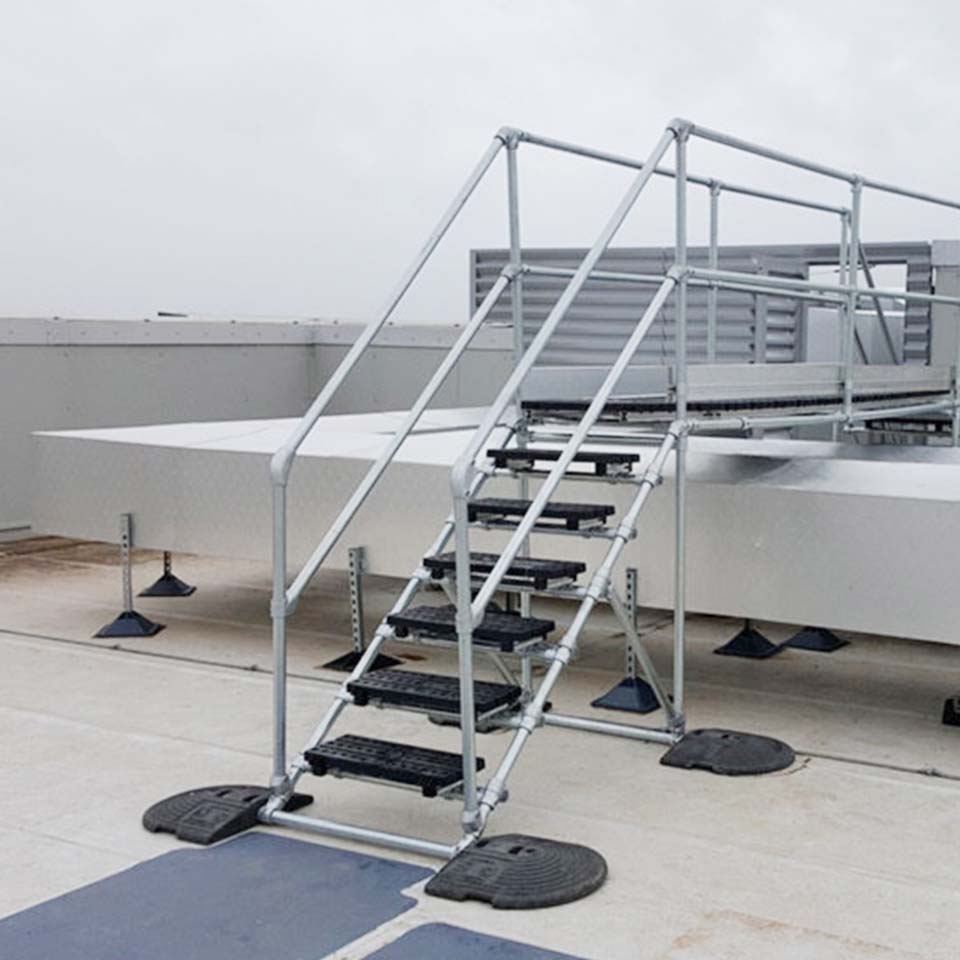RTU access platform for tight spaces