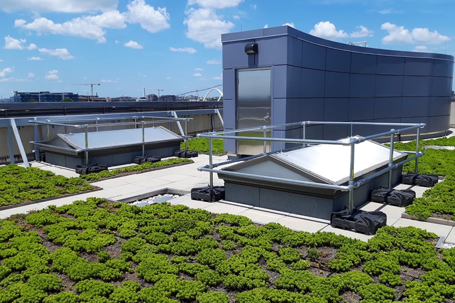 Skylight on Green Rooftop