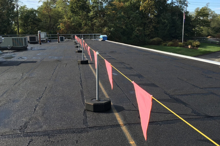 Warning for Rooftop Fall Protection