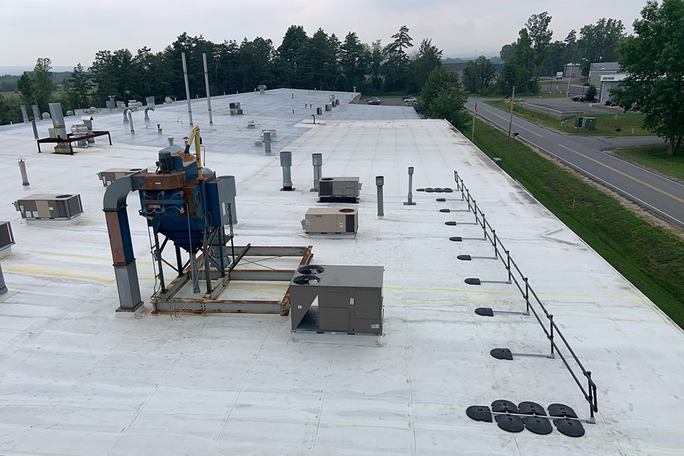 Rooftop Guardrail Around HVAC Unit
