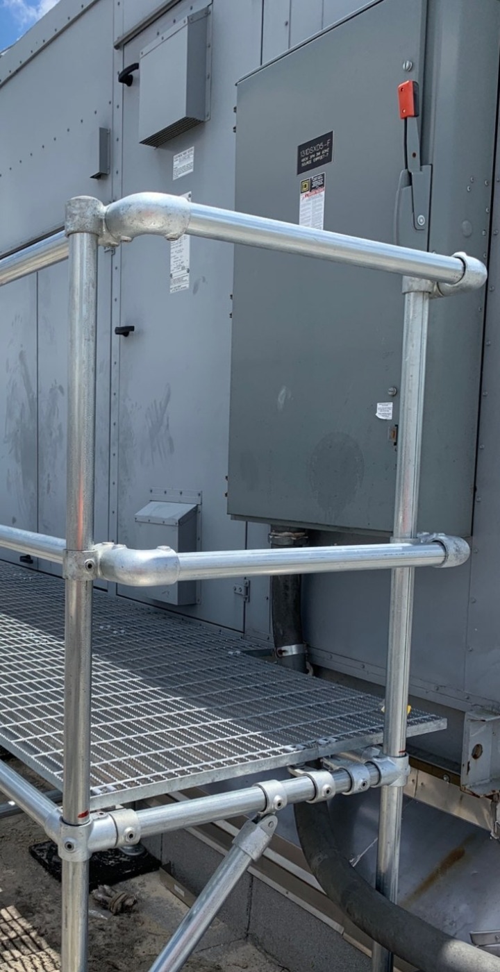 rooftop safety platform with electrical box