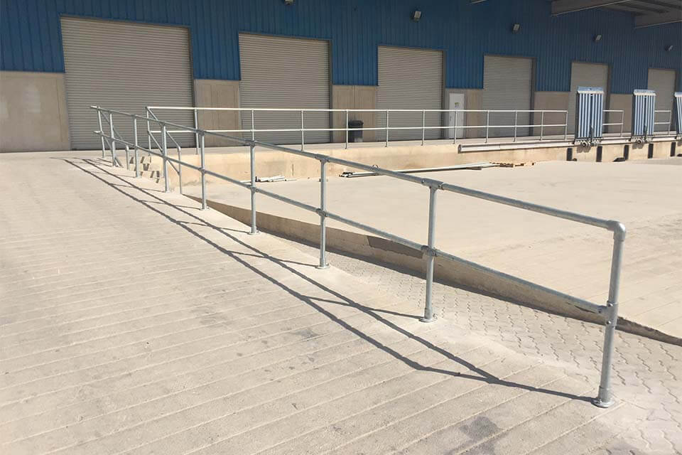 Loading Dock Ramp with Guardrail