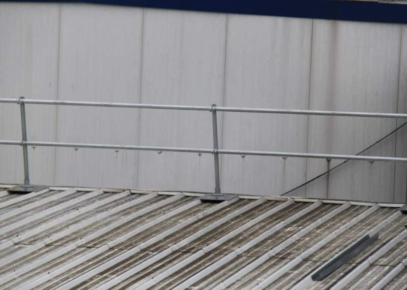 corrugated metal roof railing