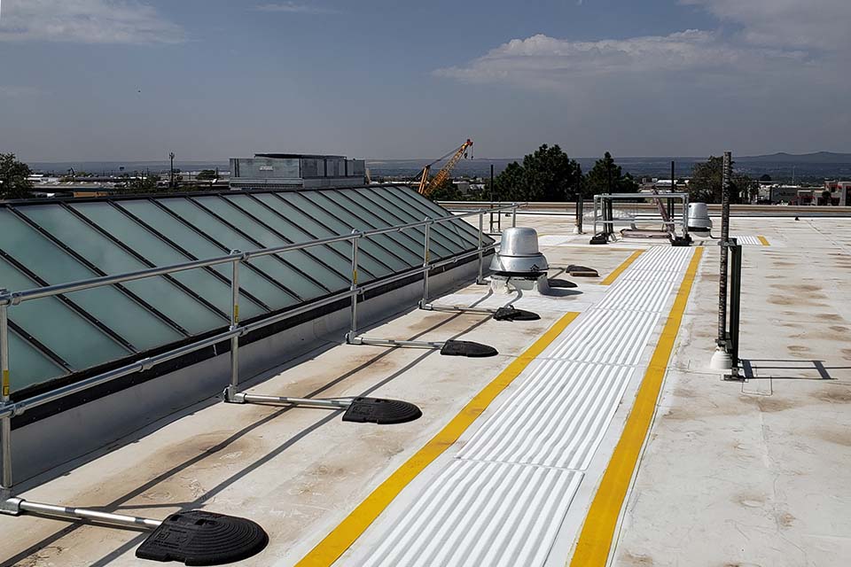 Rooftop with Skylight and Hatch Guardrail